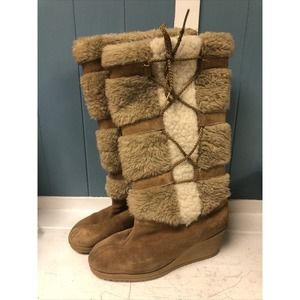 70’s Fur Wedge Boots